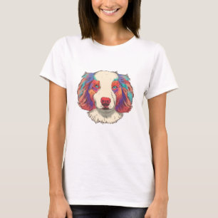 オーストラリア・シェパード・ドッグ・ペット・アニマル・ポートレート Tシャツ