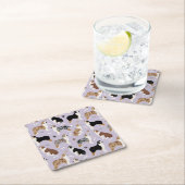 オーストラリア・シェパード・ボーンズ・アンド・ポーズ スクエアペーパーコースター (インサイチュ)