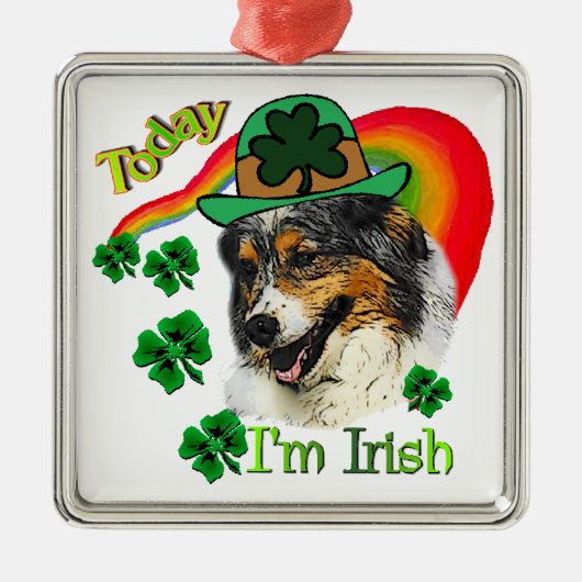 オーストラリア・シェパード・St patricks メタルオーナメント (正面)