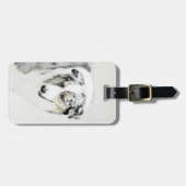 オーストラリア・シェパ絵画ードのオリジナル・ドッグ・アート ラゲッジタグ (正面横)