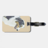 オーストラリア·シェパ絵画ードのオリジナル·ドッグ·アート ラゲッジタグ (裏面横)