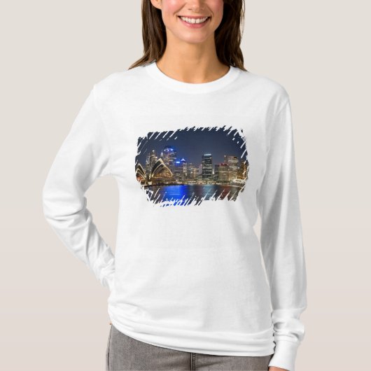 オーストラリア シドニー オペラハウスが見えるスカイライン Tシャツ (正面)