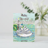 オーストラリア・シドニー・ヴィンテージ旅行ポスター ポストカード (スタンド正面)