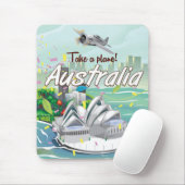 オーストラリア・シドニー・ヴィンテージ旅行ポスター マウスパッド (マウス)