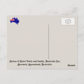 オーストラリア、スティーブ・アーウィン、オーストラリア動物園、クイーンズランド ポストカード (裏面)