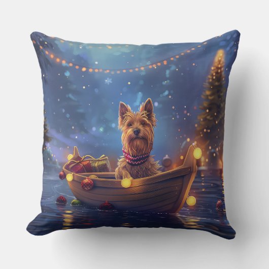 オーストラリア・テリアクリスマスフェスティバル航海 クッション (正面)