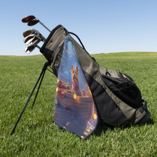 オーストラリア・テリアクリスマスフェスティバル航海 ゴルフタオル (グリーン)