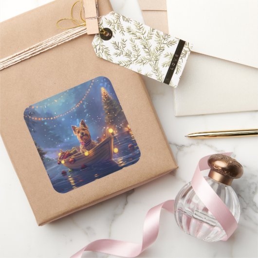 オーストラリア・テリアクリスマスフェスティバル航海 スクエアシール (ギフト)