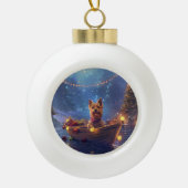 オーストラリア・テリアクリスマスフェスティバル航海 セラミックボールオーナメント (正面)