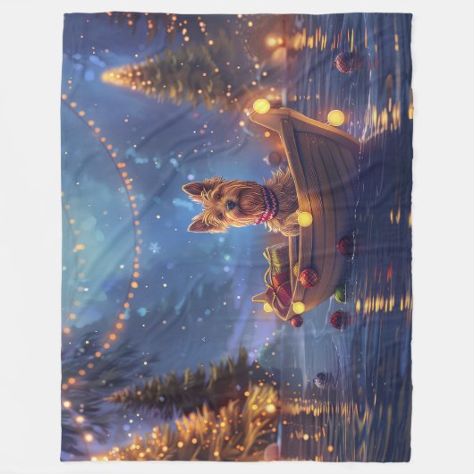 オーストラリア・テリアクリスマスフェスティバル航海 フリースブランケット (正面)