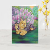 オーストラリア・テリア・グリーティング・カード カード (黄色い花)