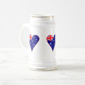 オーストラリア ハート 国旗 赤い枠 ビールジョッキ (正面左)