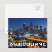 オーストラリア、ビクトリア、メルボルン、スカイライン ポストカード (正面/裏面)