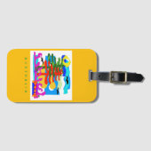 オーストラリア – ビーチ – 太陽とサーフ – 緑 ラゲッジタグ (正面横)