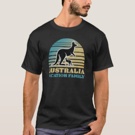 オーストラリア ファミリー バケーション カンガルー レトロTシャツ Tシャツ