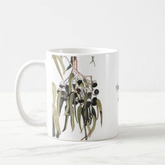 オーストラリア・ホワイトからのオーストラリア・グムナッツの挨拶 コーヒーマグカップ (左)