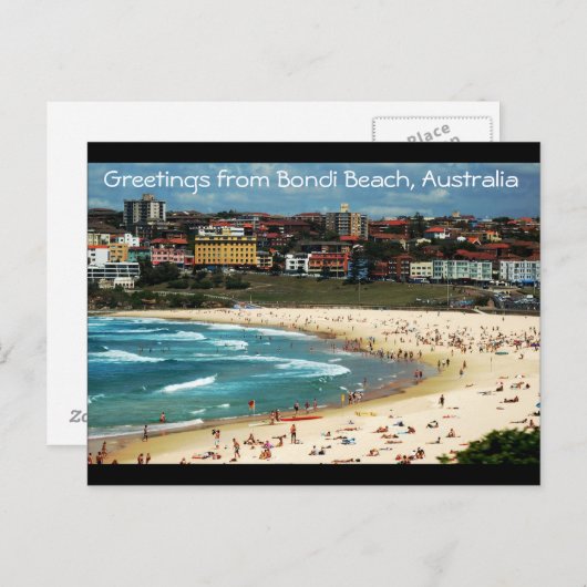 オーストラリア,ボンディビーチからの挨拶 ポストカード (正面/裏面)