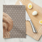 オーストラリア·ラブラドール·ゴルデンドール·ベージュ キッチンタオル (四つ折り)