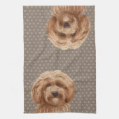 オーストラリア·ラブラドール·ゴルデンドール·ベージュ キッチンタオル (縦)