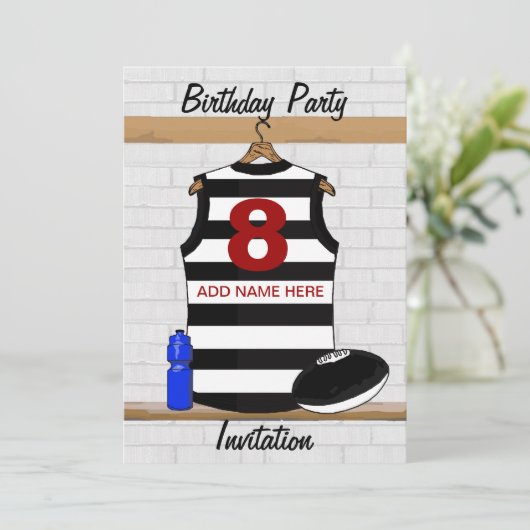 オーストラリア・ルール・ジャージーバースデーパーティ招待状 招待状 (スタンド正面)