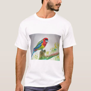 オーストラリア・ロゼラ・パロット・ウォーター・カラー・アートTシャツ Tシャツ