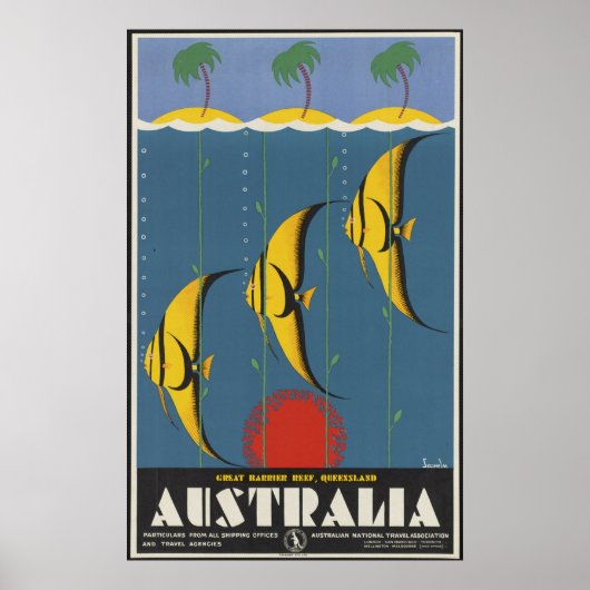 オーストラリア・ヴィンテージ旅行ポスター広告レトロプリント ポスター (正面)