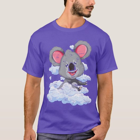 オーストラリア 動物 動物園 動物 ギフト 雲 コアラ 面白い Tシャツ (正面)