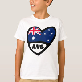 オーストラリア 国コード フラグ ハート AUS Tシャツ