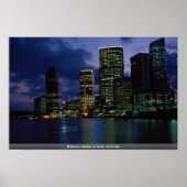 オーストラリア,夕暮れ時のブリスベンのスカイライン ポスター (正面)
