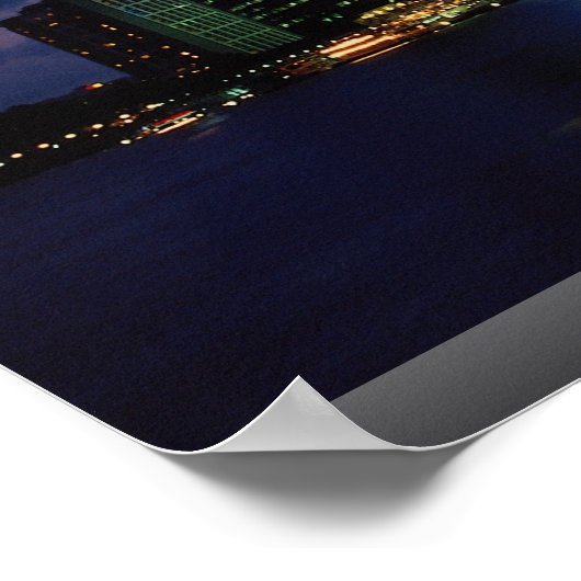 オーストラリア,夕暮れ時のブリスベンのスカイライン ポスター (角)