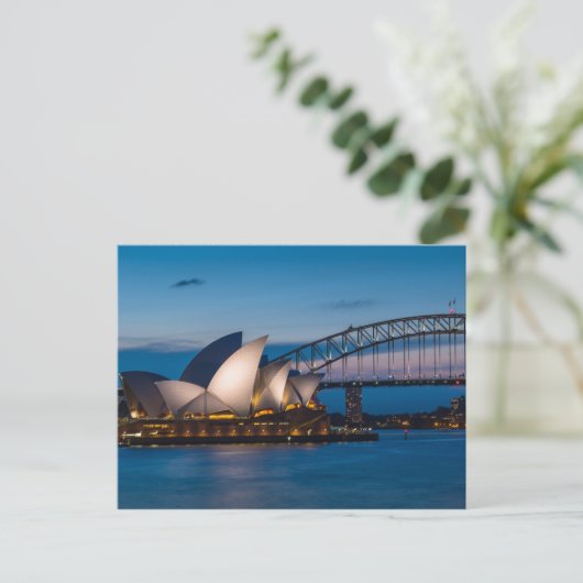 オーストラリア，夜のシドニーの街並み ポストカード (スタンド正面)
