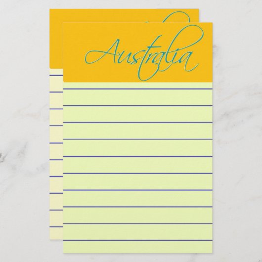 オーストラリア:旅行用文房具 便箋 (正面/裏面)