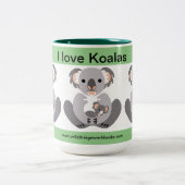 オーストラリア – 私はKOALASを愛している – 有袋島 – 自然 ツートーンマグカップ (中央)