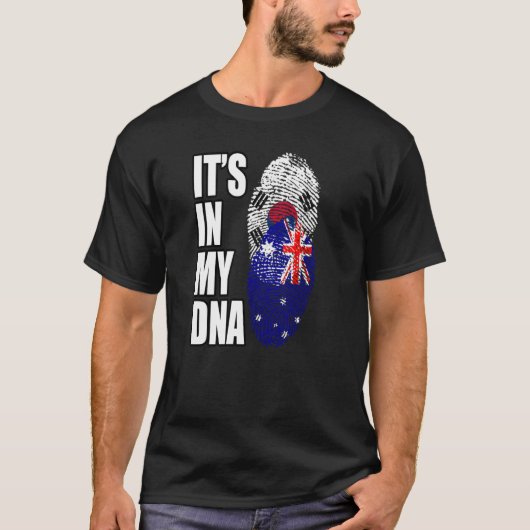 オーストラリア/韓国ミックスDNA伝統国旗 Tシャツ (正面)