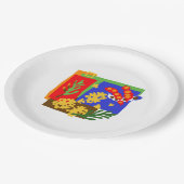 オーストラリア – 黄金のWATTLEと種鞘 – ペーパープレート (アングル)