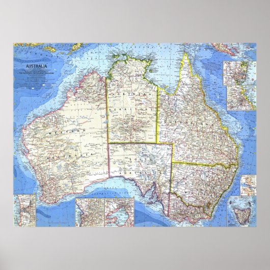 "オーストラリア： 1963/heute - Detailerte Karte ... ポスター (正面)