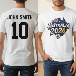 オーストラリア 2026 サッカー ファン パーソナライズ 名前 Tシャツ