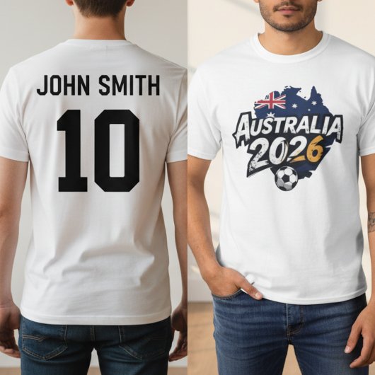 オーストラリア 2026 サッカー ファン パーソナライズ 名前 Tシャツ