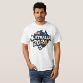 オーストラリア 2026 サッカー ファン パーソナライズ 名前 Tシャツ (正面フル)