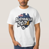 オーストラリア 2026 サッカー ファン パーソナライズ 名前 Tシャツ (正面)