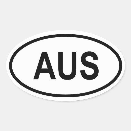 オーストラリア「AUS」 楕円形シール (正面)