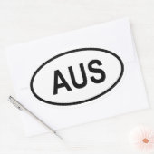 オーストラリア「AUS」 楕円形シール (封筒)