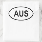 オーストラリア「AUS」 楕円形シール (バッグ)