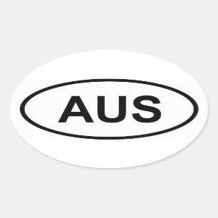 オーストラリア「AUS」 楕円形シール