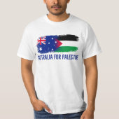 オーストラリア for パレスチナ 連帯政治的ステートメント tシャツ (正面)