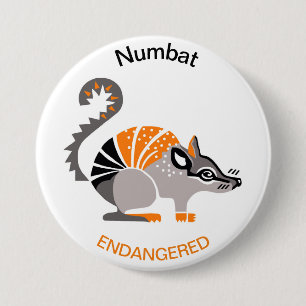 オーストラリア – NUMBAT – 絶滅危惧動物グラフィック 缶バッジ
