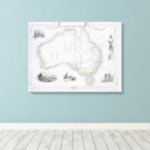 オーストラリア、Series of World Maps版b キャンバスプリント (インサイチュ (ウッドフロア))