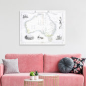 オーストラリア、Series of World Maps版b キャンバスプリント (インサイチュ (リビング))