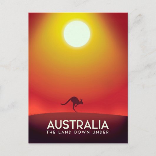 オーストラリア " The land down under" 旅行のプリント ポストカード (正面)