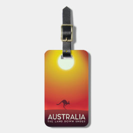 オーストラリア " The land down under" 旅行のプリント ラゲッジタグ